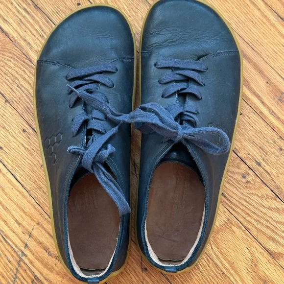 Vivobarefoot Addis Dark Blue Leather Shoes with Minimalist Design US12 Men - Picture 6 of 8